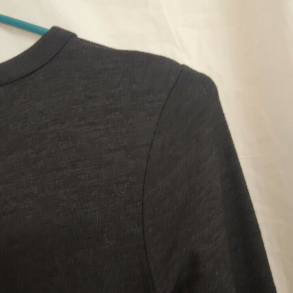 French Connection Dress Size 8 Womens Black Knit Sheath Long Sleeve Knee Length - Picture 7 of 12